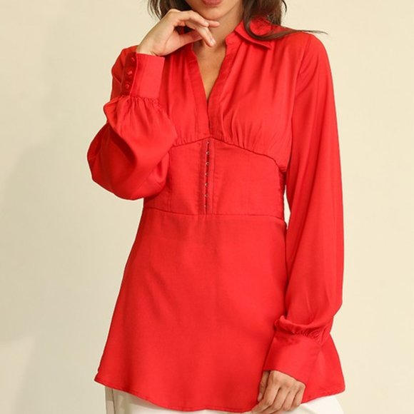 Gigio Tops - 33.‎ Scarlet Red Corset Top